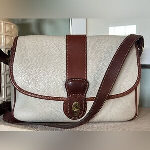Coach Vintage Sheridan Glenwood Cream Brown Genuine Leather Crossbody Bag